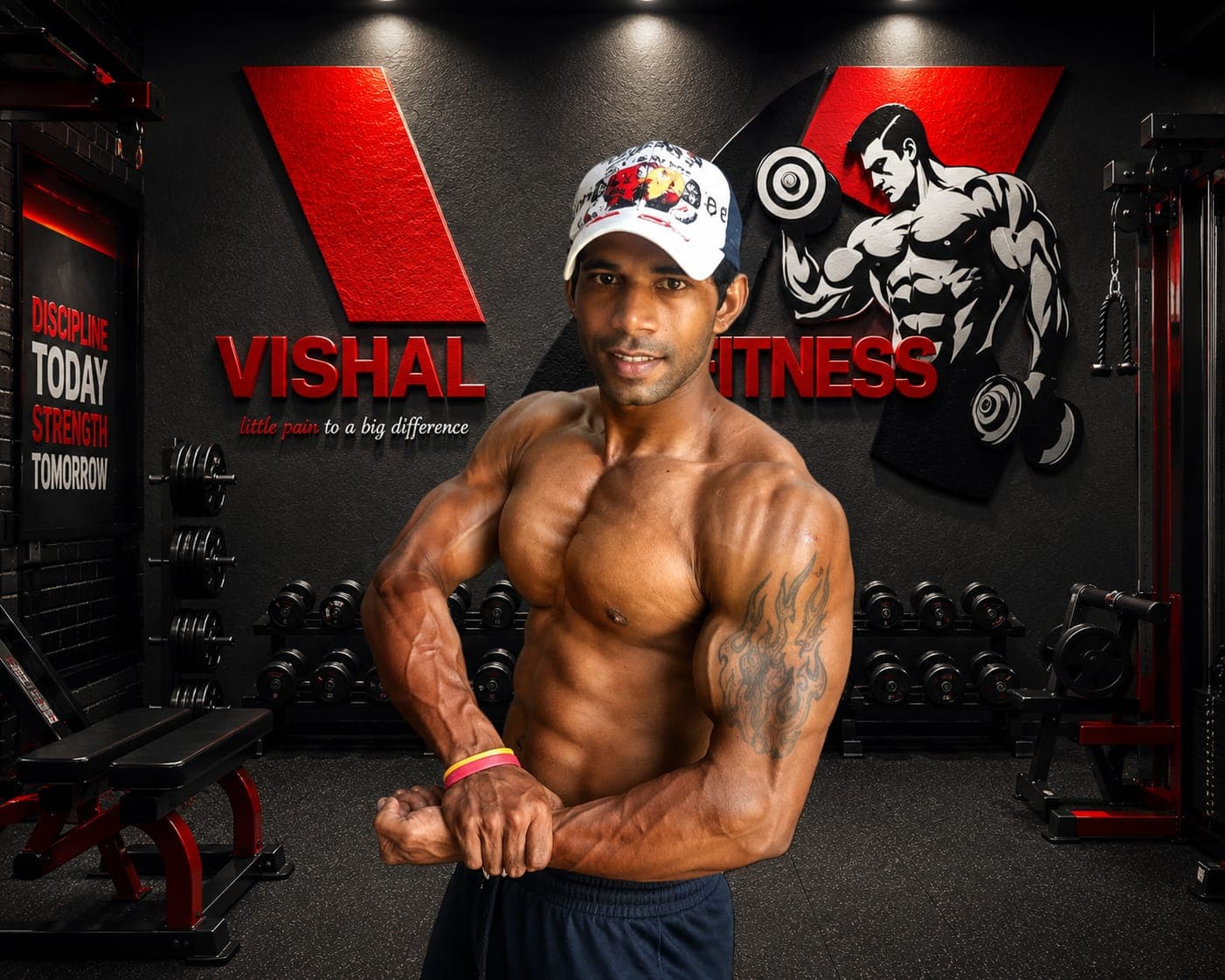 Vishal Fitness owner inside the gym